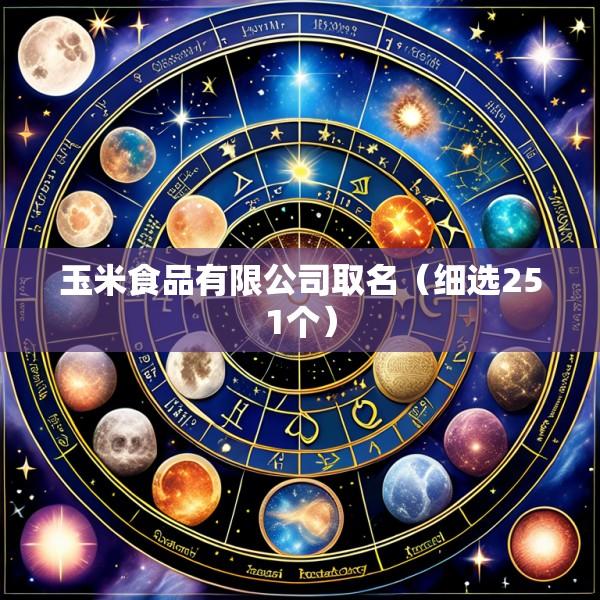 玉米食品有限公司取名（细选251个）