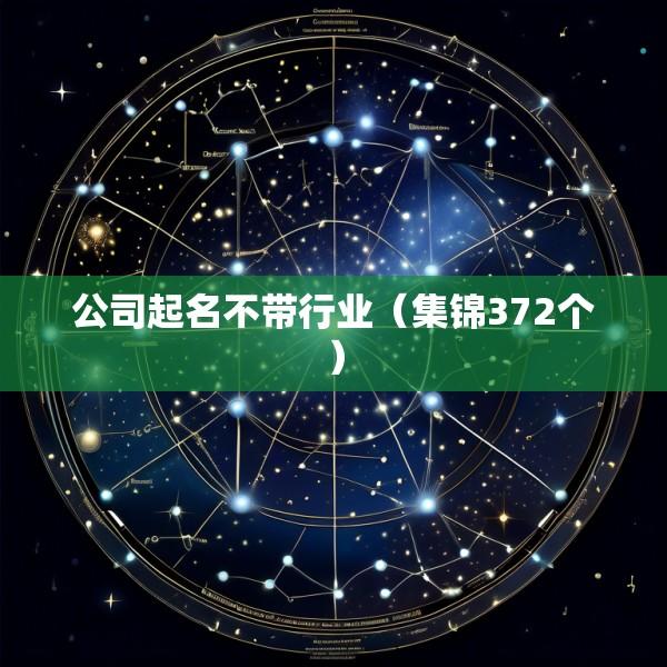 公司起名不带行业（集锦372个）