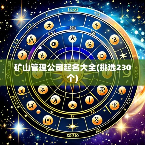 矿山管理公司起名大全(挑选230个)