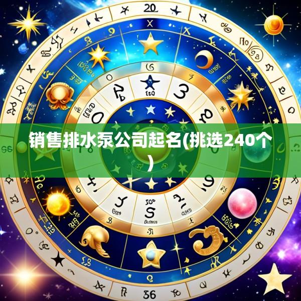 销售排水泵公司起名(挑选240个)