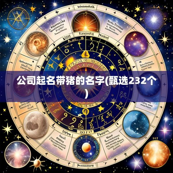公司起名带猪的名字(甄选232个)