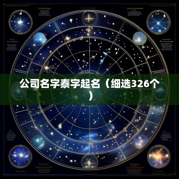 公司名字泰字起名（细选326个）