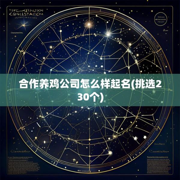 合作养鸡公司怎么样起名(挑选230个)