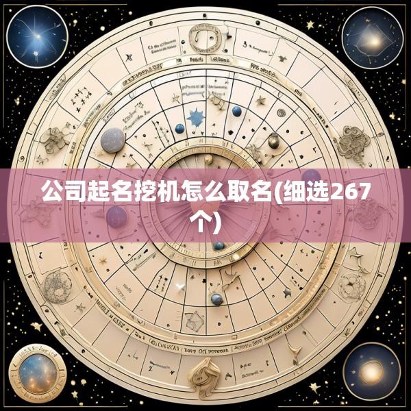 公司起名挖机怎么取名(细选267个)