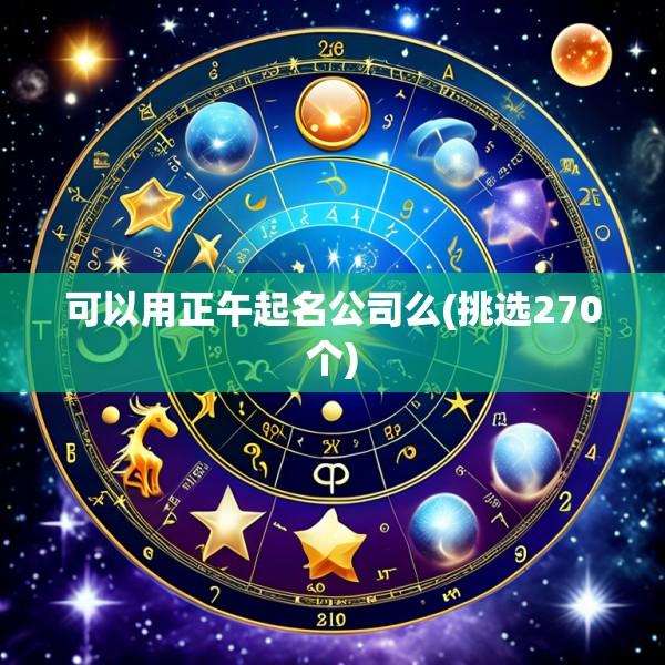 可以用正午起名公司么(挑选270个)