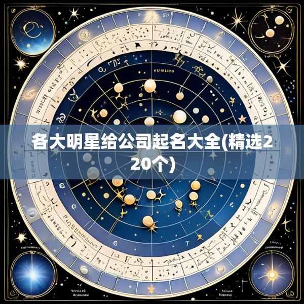 各大明星给公司起名大全(精选220个)