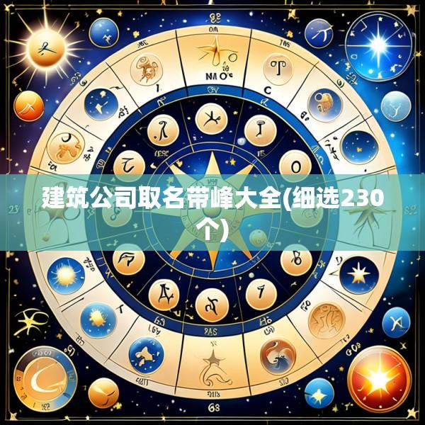 建筑公司取名带峰大全(细选230个)