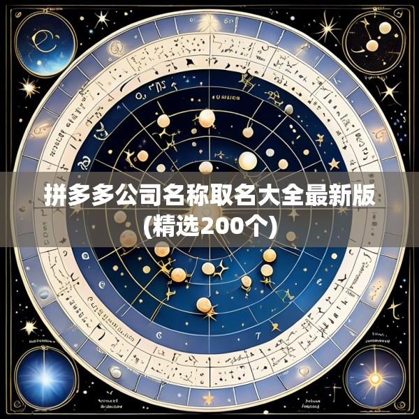 拼多多公司名称取名大全最新版(精选200个)