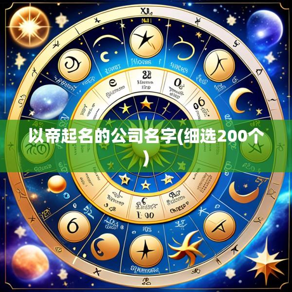 以帝起名的公司名字(细选200个)