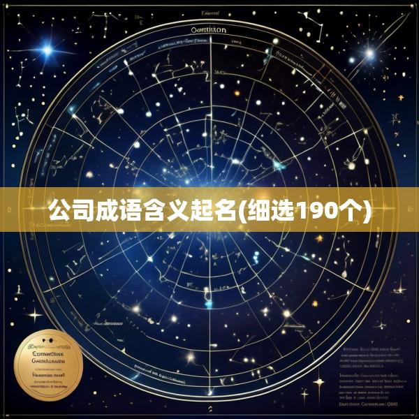公司成语含义起名(细选190个)