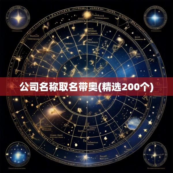 公司名称取名带奥(精选200个)