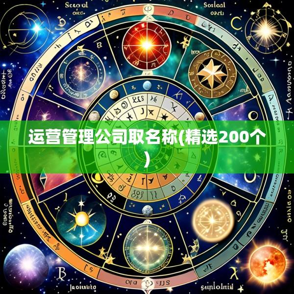 运营管理公司取名称(精选200个)