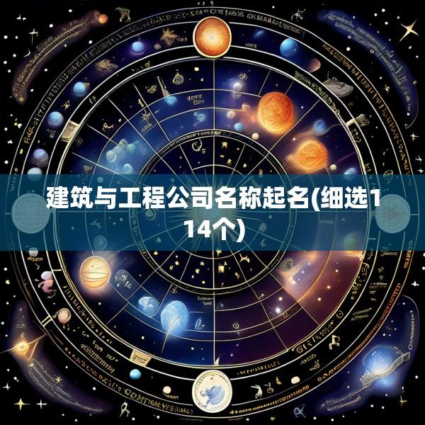 建筑与工程公司名称起名(细选114个)