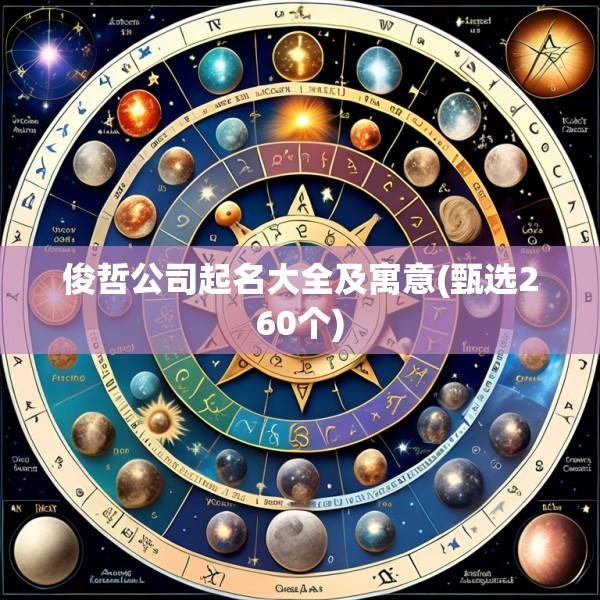 俊哲公司起名大全及寓意(甄选260个)
