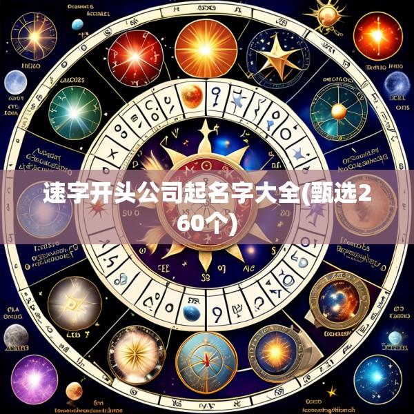 速字开头公司起名字大全(甄选260个)