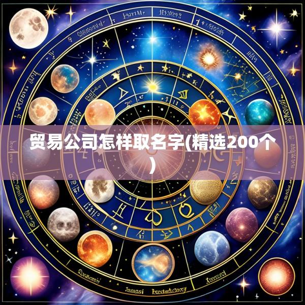 贸易公司怎样取名字(精选200个)