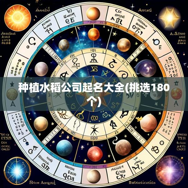 种植水稻公司起名大全(挑选180个)
