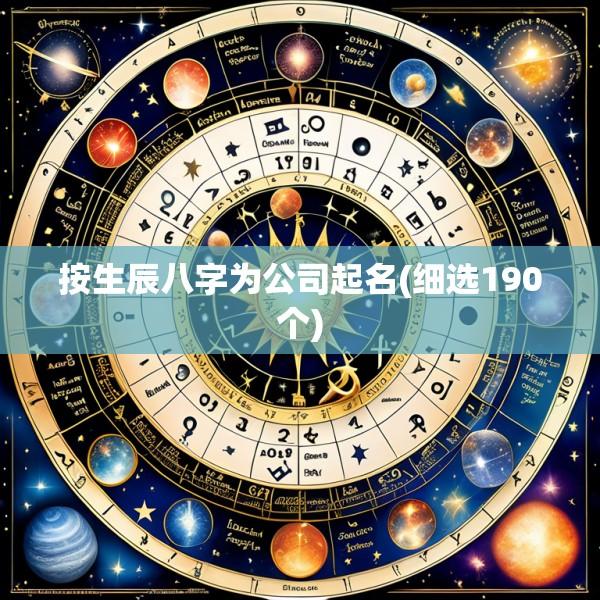 按生辰八字为公司起名(细选190个)