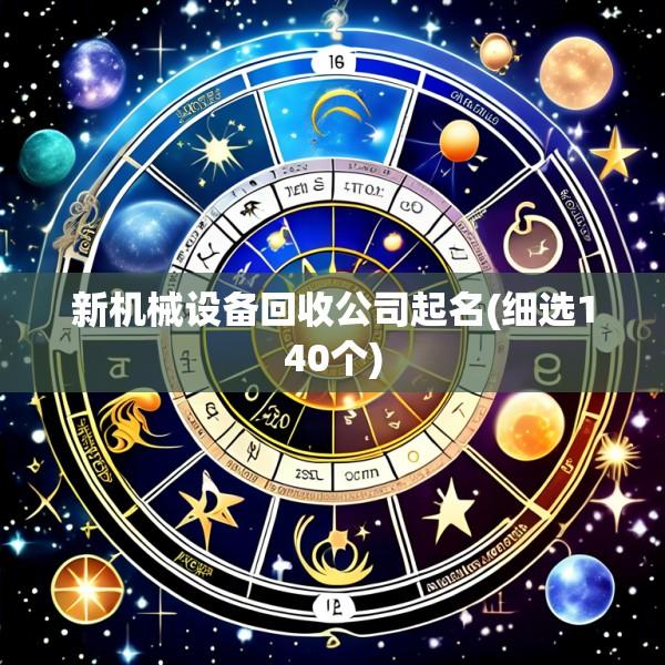 新机械设备回收公司起名(细选140个)