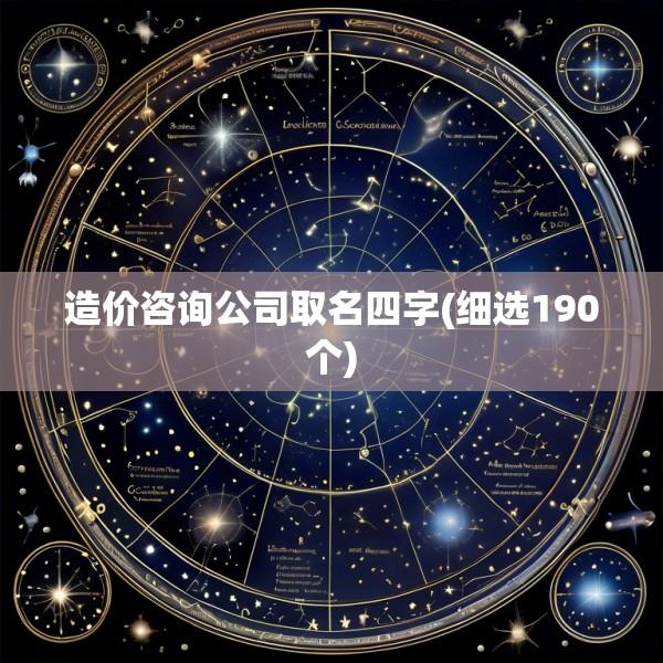 造价咨询公司取名四字(细选190个)