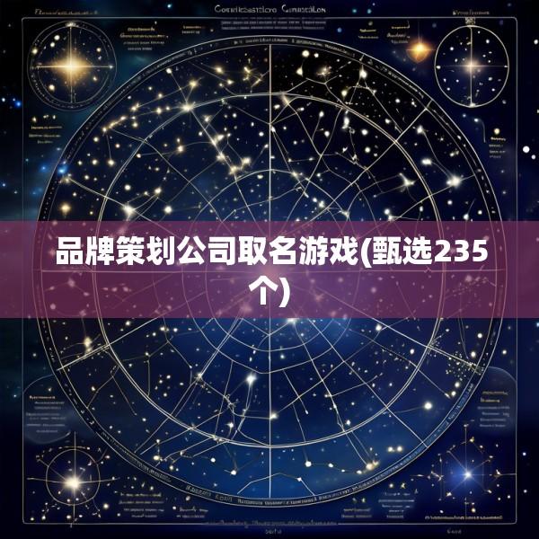 品牌策划公司取名游戏(甄选235个)