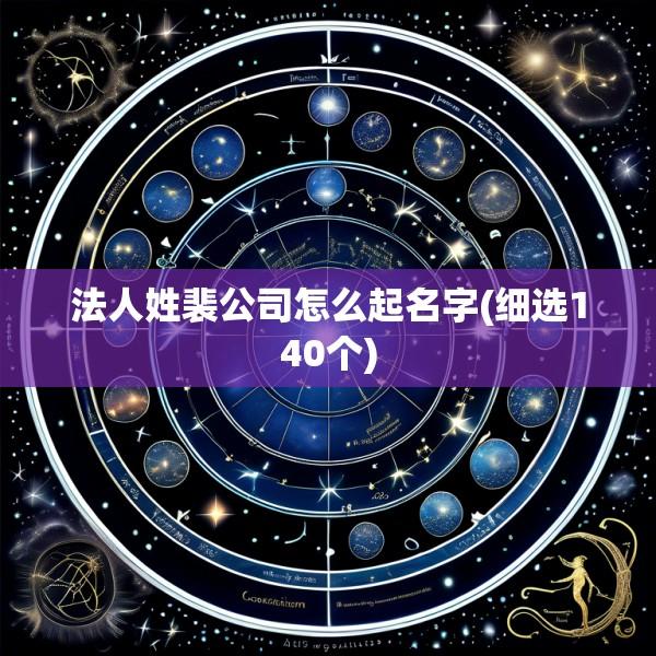 法人姓裴公司怎么起名字(细选140个)