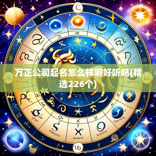 万正公司起名怎么样啊好听吗(精选226个)