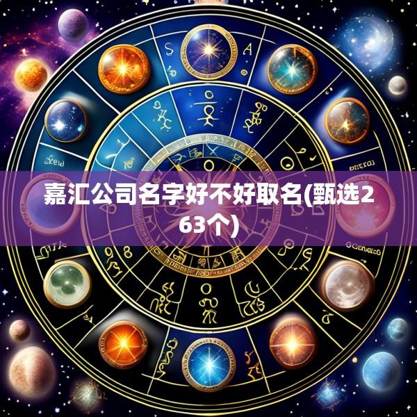 嘉汇公司名字好不好取名(甄选263个)