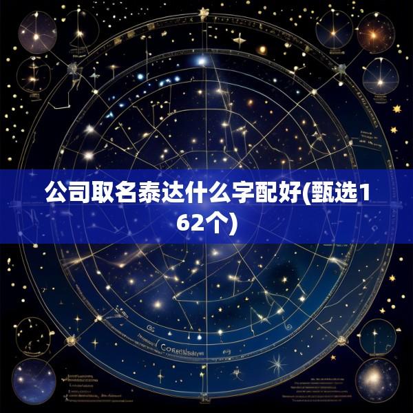 公司取名泰达什么字配好(甄选162个)