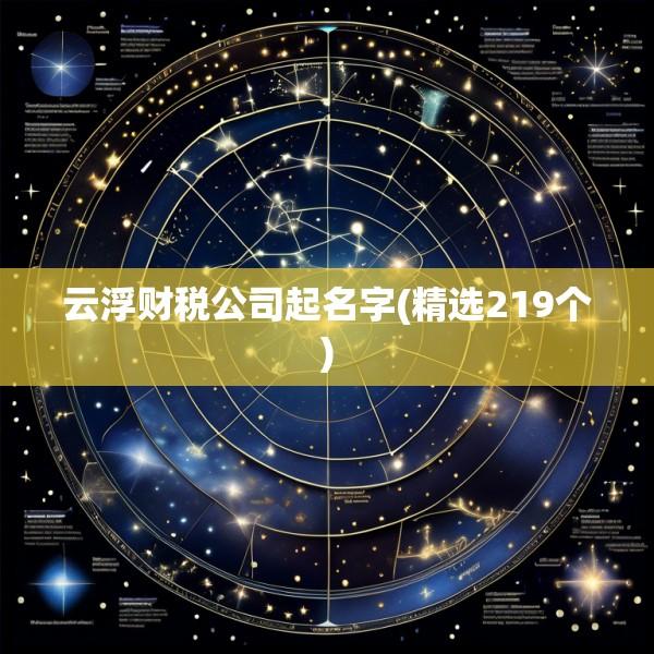 云浮财税公司起名字(精选219个)