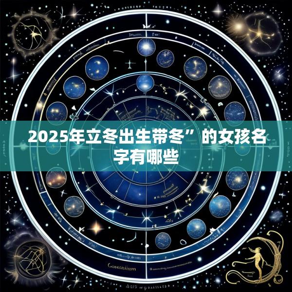 2025年立冬出生带冬”的女孩名字有哪些