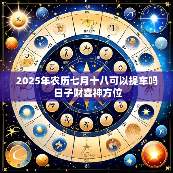 2025年农历七月十八可以提车吗 日子财喜神方位