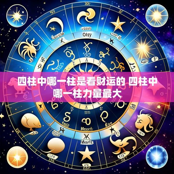 四柱中哪一柱是看财运的 四柱中哪一柱力量最大