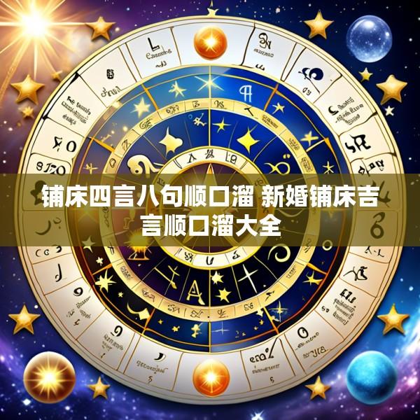 铺床四言八句顺口溜 新婚铺床吉言顺口溜大全