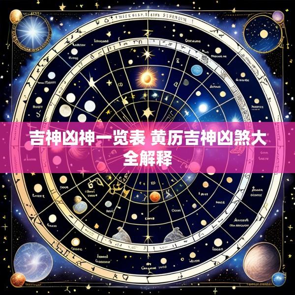 吉神凶神一览表 黄历吉神凶煞大全解释