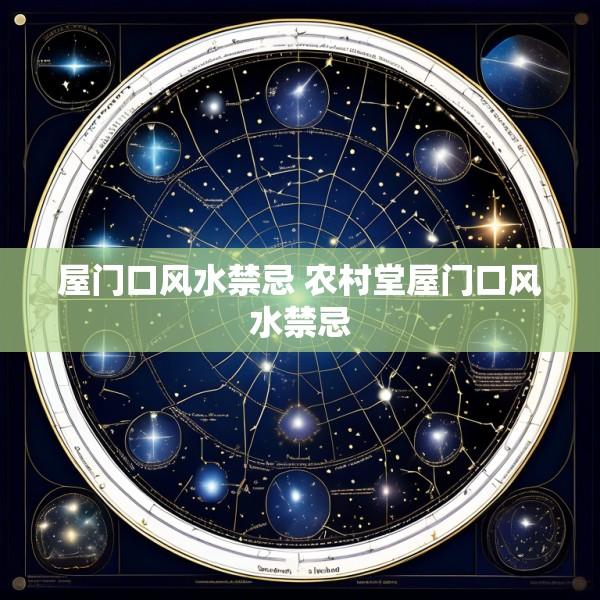 屋门口风水禁忌 农村堂屋门口风水禁忌