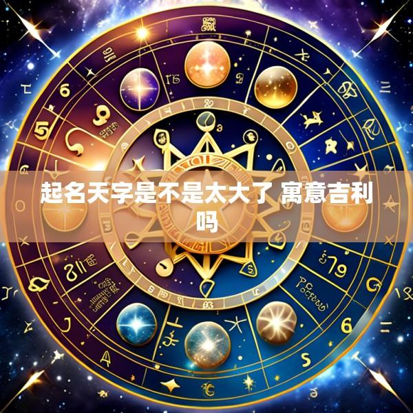 起名天字是不是太大了 寓意吉利吗