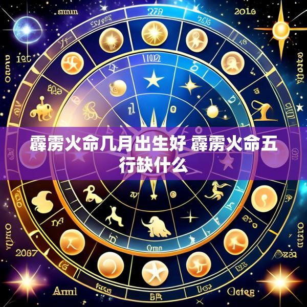 霹雳火命几月出生好 霹雳火命五行缺什么