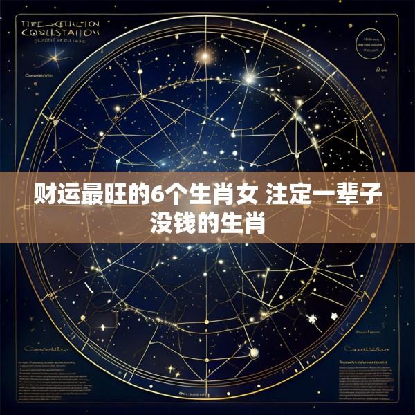 财运最旺的6个生肖女 注定一辈子没钱的生肖