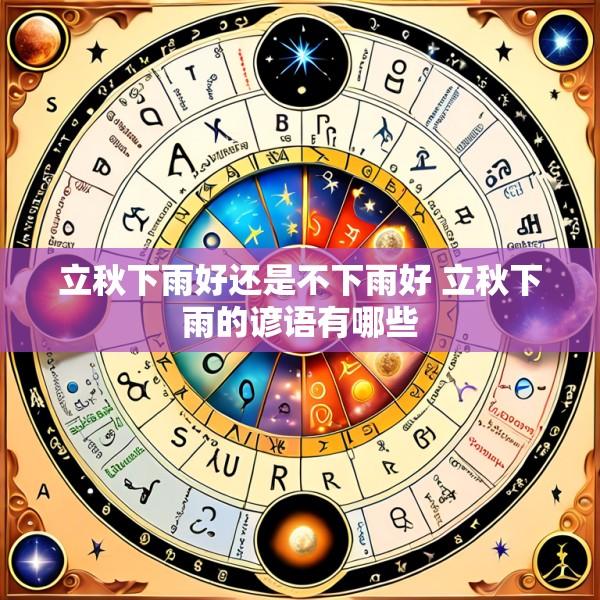 立秋下雨好还是不下雨好 立秋下雨的谚语有哪些