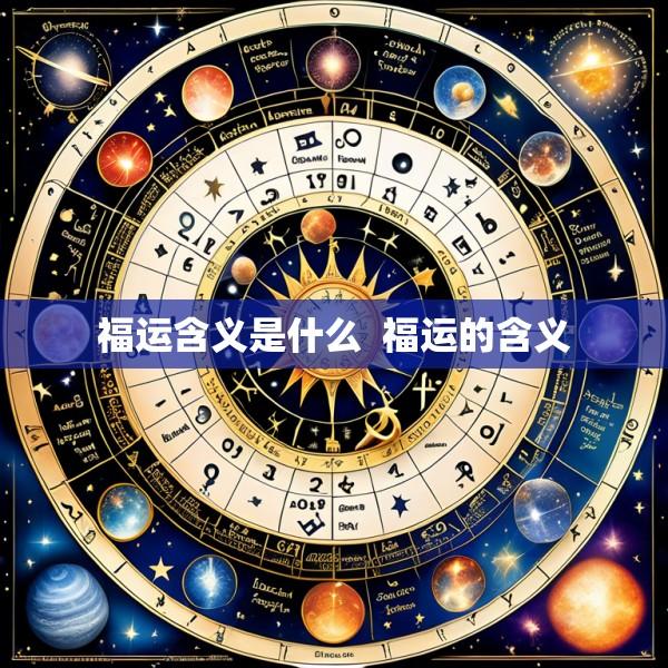 福运含义是什么  福运的含义