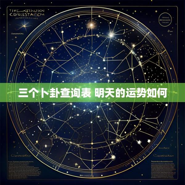 三个卜卦查询表 明天的运势如何