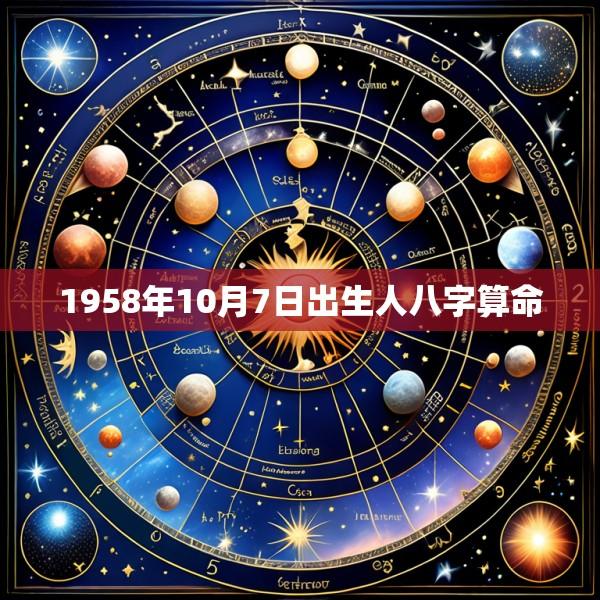 1958年10月7日出生人八字算命