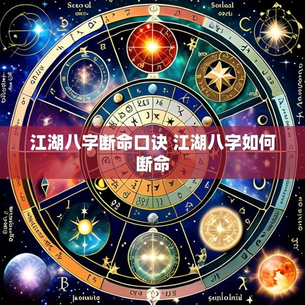 江湖八字断命口诀 江湖八字如何断命