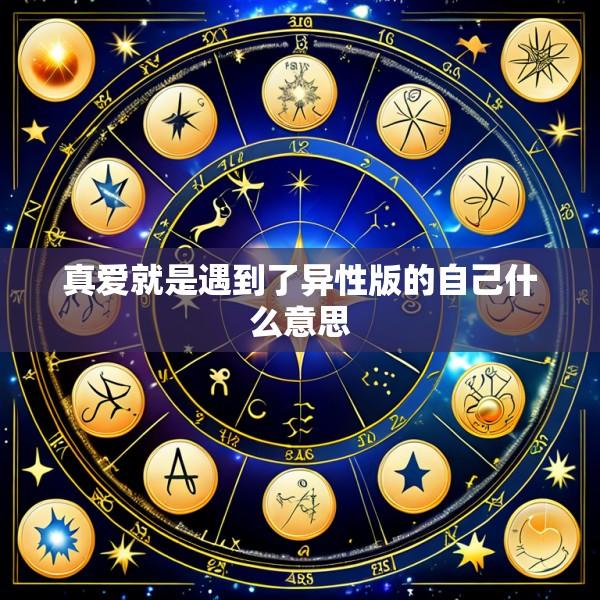 真爱就是遇到了异性版的自己什么意思