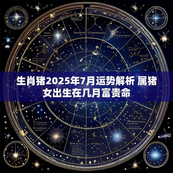 生肖猪2025年7月运势解析 属猪女出生在几月富贵命