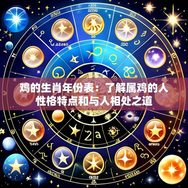 鸡的生肖年份表：了解属鸡的人性格特点和与人相处之道