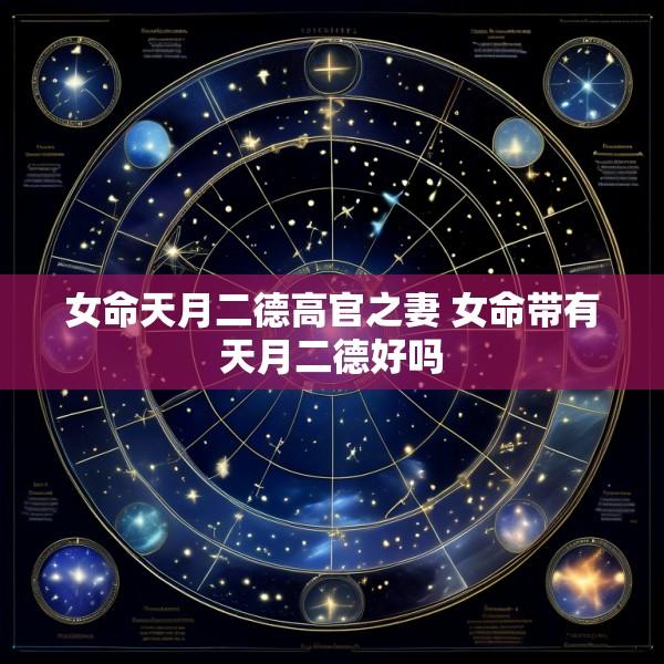 女命天月二德高官之妻 女命带有天月二德好吗