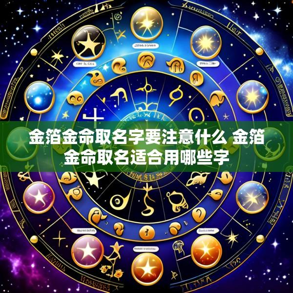 金箔金命取名字要注意什么 金箔金命取名适合用哪些字