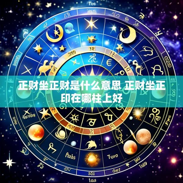 正财坐正财是什么意思 正财坐正印在哪柱上好